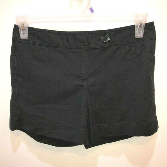 Ann Taylor Womens Size 4 Black Signature Fit Lower On Waist Flat Front Shorts - Picture 4 of 7